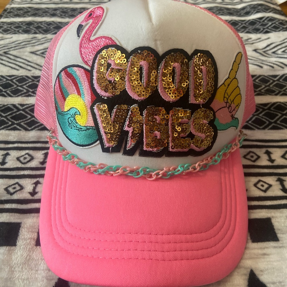 Trucker hat with patches